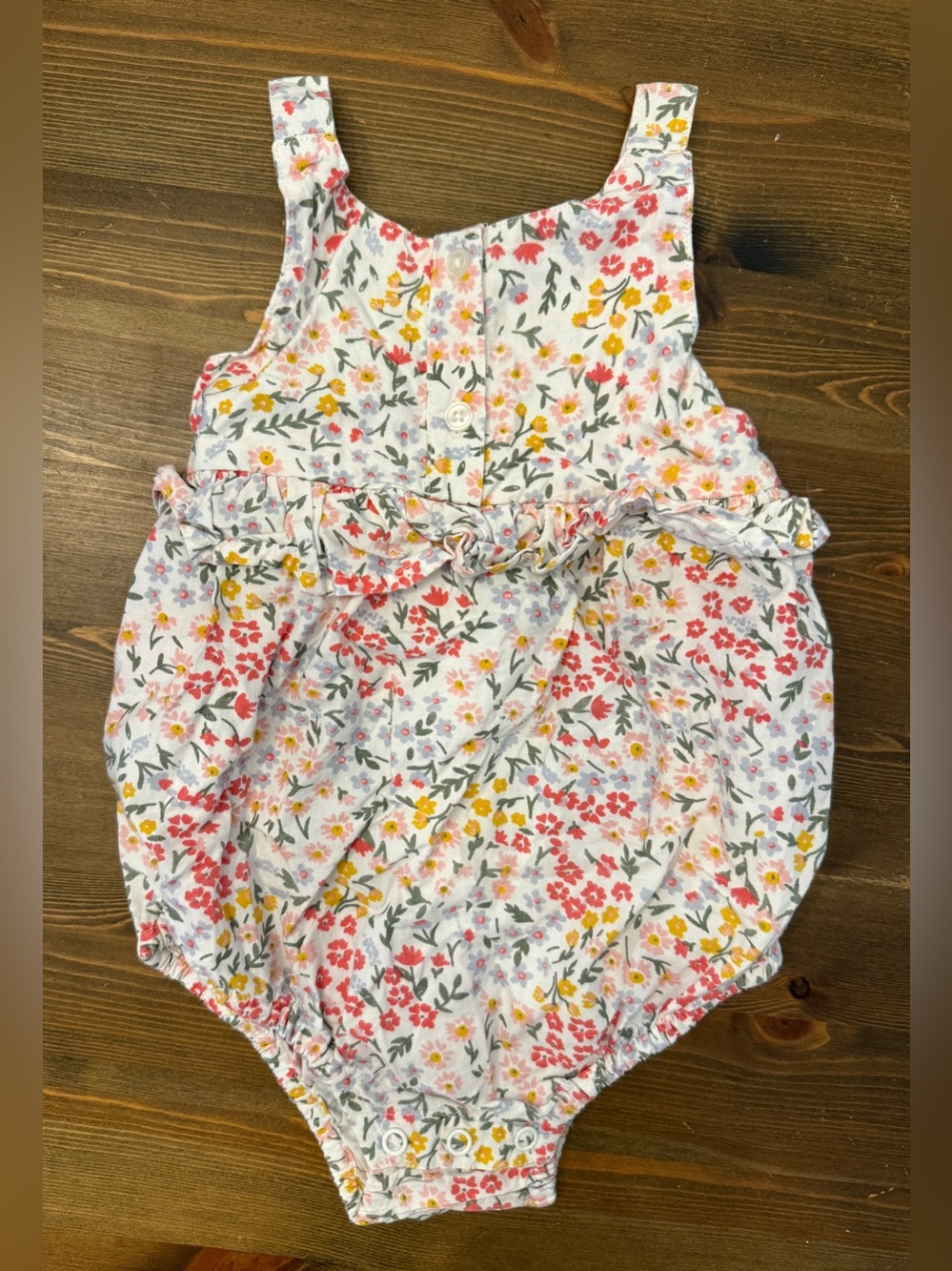 Rise Little Earthling Floral Print One-Piece Bubble Romper (12-18M)